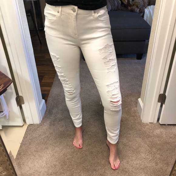 White destroyed skinny jeans - Picture 1 of 5